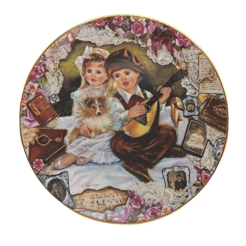 CORINNE LAYTON Collector Plate KEEPSAKES Of The Heart Forever Friends Kids Dog